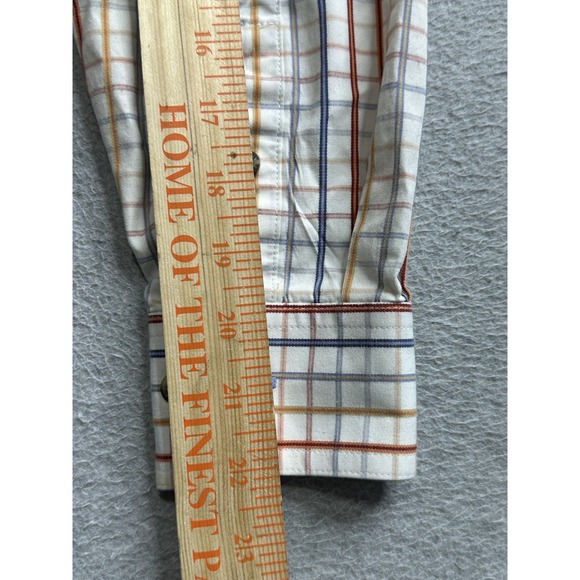 Ariat Shirt Adult Small White Blue Plaid Western Performance Stretch Rodeo Mens - Picture 9 of 10